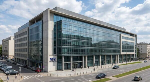 Nowoczesny budynek NFZ w Warszawie